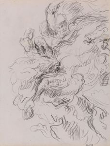 Arab Horseman Attacked by a Lion