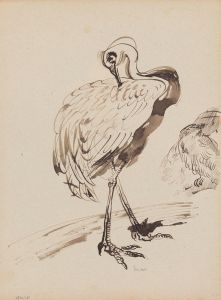 Chinoiserie, a Stork