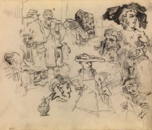 Vase, Spinning Wheel, Soldiers, Women