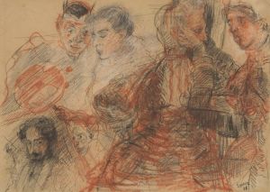 Zelfportret en figuren – Ensor en zijn familie