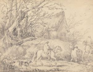 Landscape with Cottage and Figures on Horseback