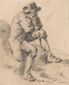 Man Seated on a Bank