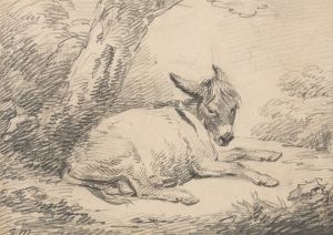 Study of a Donkey Under a Tree
