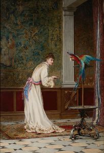 Feeding the macaw