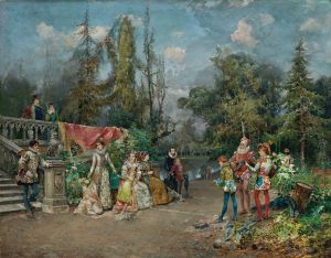 Venetian Court, Minstrel Scene
