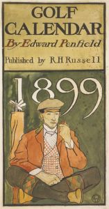 Golfer seated by clubs