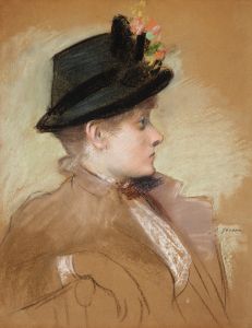 Portrait d’une jeune élégante au chapeau