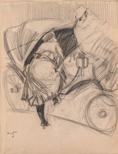 Woman Entering a Fiacre