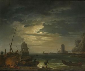 A Mediterranean Inlet By Moonlight