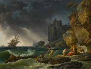 Stormy seas with castaways