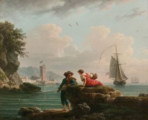 Pêcheurs sur un rivage méditerranéen