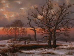 Danish Winter Landscape with Dolmen