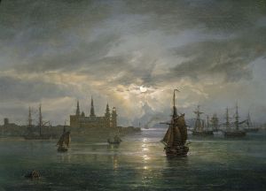 Kronborg Castle in Moonlight