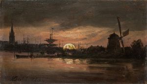 The Oder near Swinemünde in Moonlight
