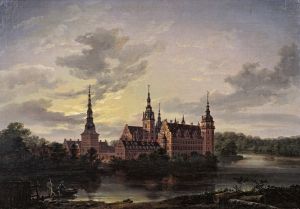 Frederiksborg Castle by moonlight