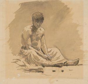 Man Sitting Half-Naked