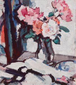 Pink Roses in a Glass Vase