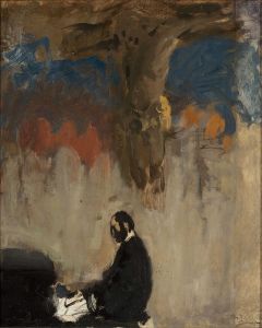 Feliks Jasieński at the organ, sketch