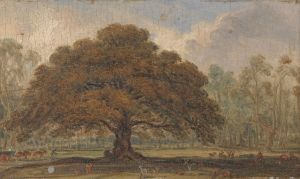 Landscape with Deer under ‘The Beggar’s Oak’, Dagot’s Park..,