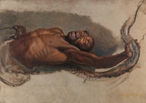 Man Struggling with a Boa Constrictor, Study for ‘The Liboya Serpent Seizing His Prey’