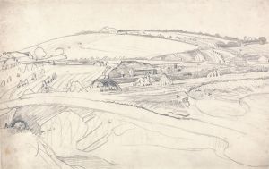 Landscape with a Farm and Cornstalks