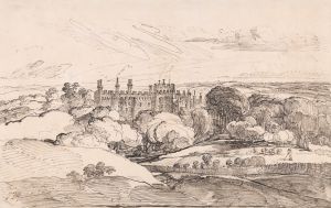 Lea Castle from above the Woods