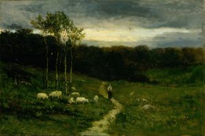 Woman Walking down Path