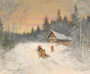 Russian Village Under Snow