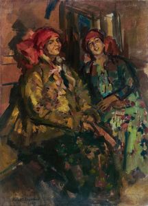 Two Girls In Peasant Costumes