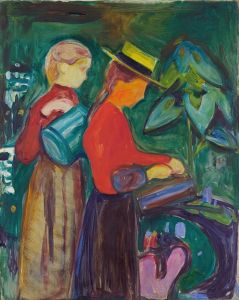 Girls watering Flowers