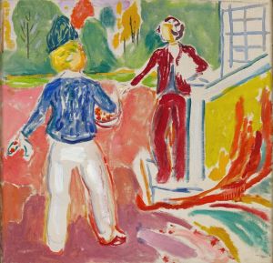 Two Women by the Veranda Steps
