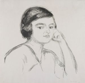 Young Woman with Hand on her Cheek