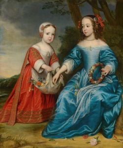 Double Portrait of Prince Willem III  and his Aunt Maria,Princess of Orange  as Children