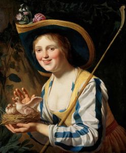 Shepherdess With Pigeons