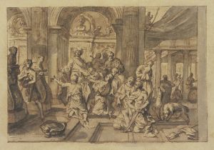 Scene in a temple