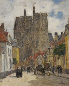 Abbeville, Rue Et Église Saint-Vulfran