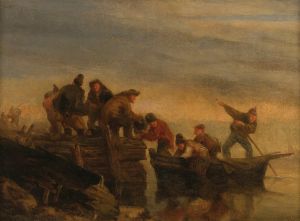 Pêcheurs Au Bord De L’eau