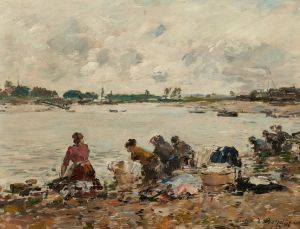 Laveuses au bord de la Touques