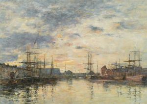 Fécamp, Le Bassin au coucher du soleil