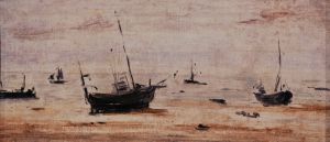 Bateaux échoués à marée basse