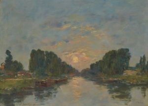 Saint-Valéry-sur-Somme. Effet de lune sur le canal