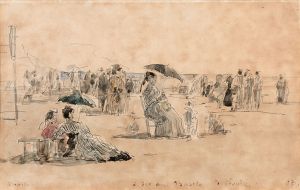 Crinolines sur la plage à Trouville
