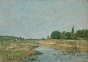 Laveuses au bord de la rivière