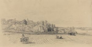 L’Ile aux Moines with Workers in a Field