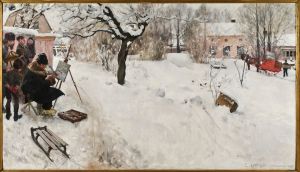 Open-Air Painter. Winter-Motif from Åsögatan 145, Stockholm