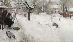 Open-Air Painter. Winter-Motif from Åsögatan 145, Stockholm