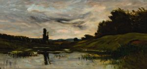 Coucher Du Soleil Sur La Rivière