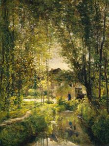 Landscape with a Sunlit Stream