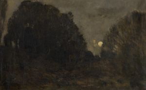 Rising moon in Barbizon
