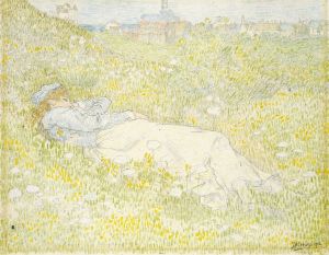 Woman Lying in the Dunes near Noordwijk